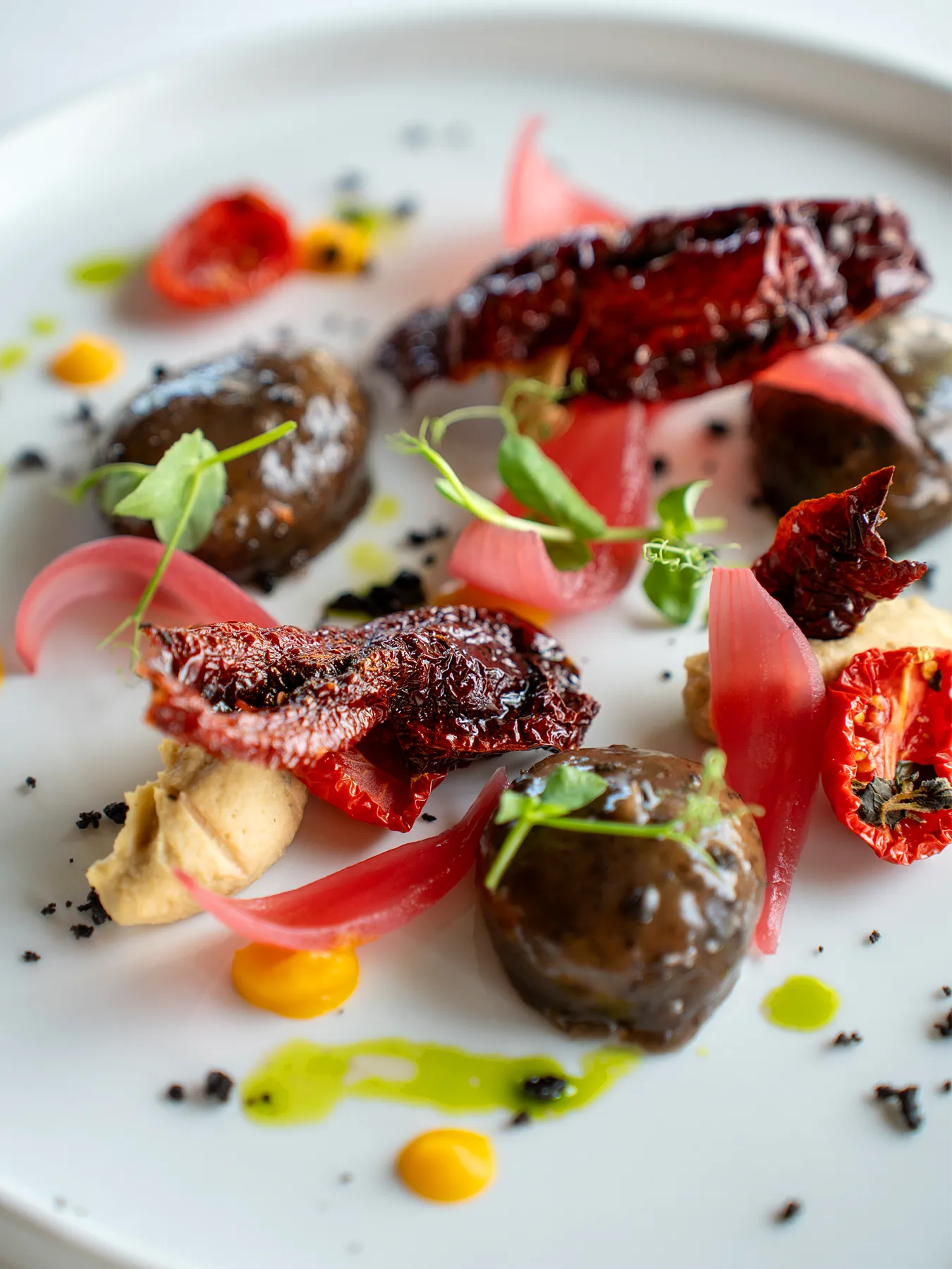 Piatto della cucina stellata del Ristorante I Castagni, Vigevano